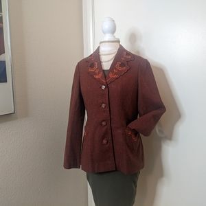 Vintage Paris fashion Elegance blazer with embroidery size small (36)